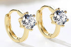 Classic Six-Claw AAA+ CZ Rose Gold Stud Earrings