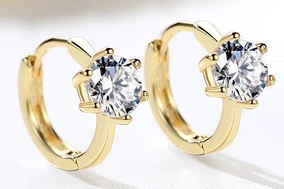 Classic Six-Claw AAA+ CZ Rose Gold Stud Earrings
