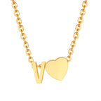 18K Gold Plated Petite Initial Heart Pendant Necklace