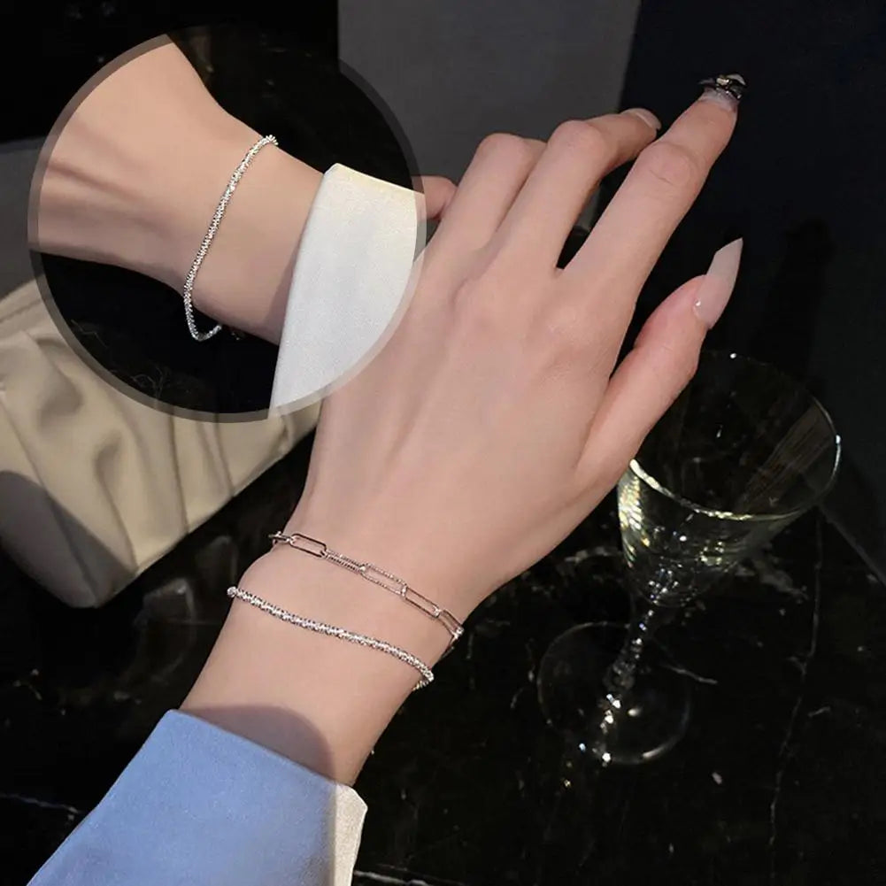 Lumin Delicate Light-Reflecting Chain Bracelet