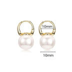 925 Silver Needle Pearl Huggie Hoop Earrings