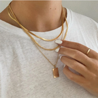 Vintage Geometric Crystal Multi-Tier Snake Chain Necklace