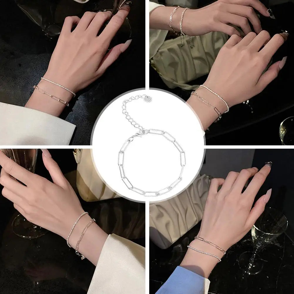 Lumin Delicate Light-Reflecting Chain Bracelet