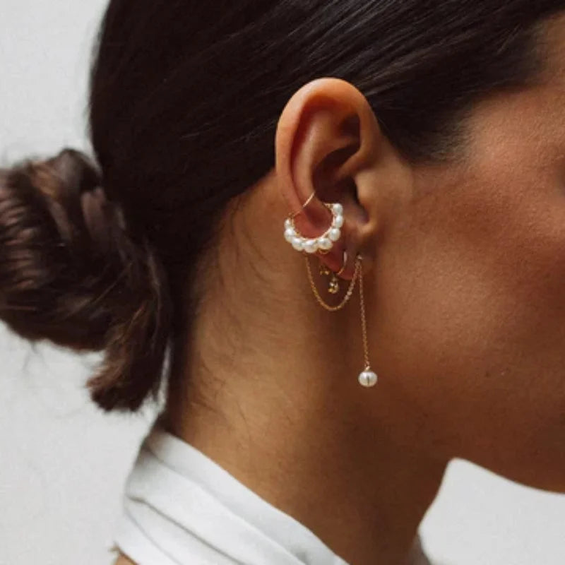 Handcrafted 14K Gold Filled Pearl Non-Pierced Ear Cuff