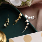 Hypoallergenic Star Sequence Ear Climber Earrings