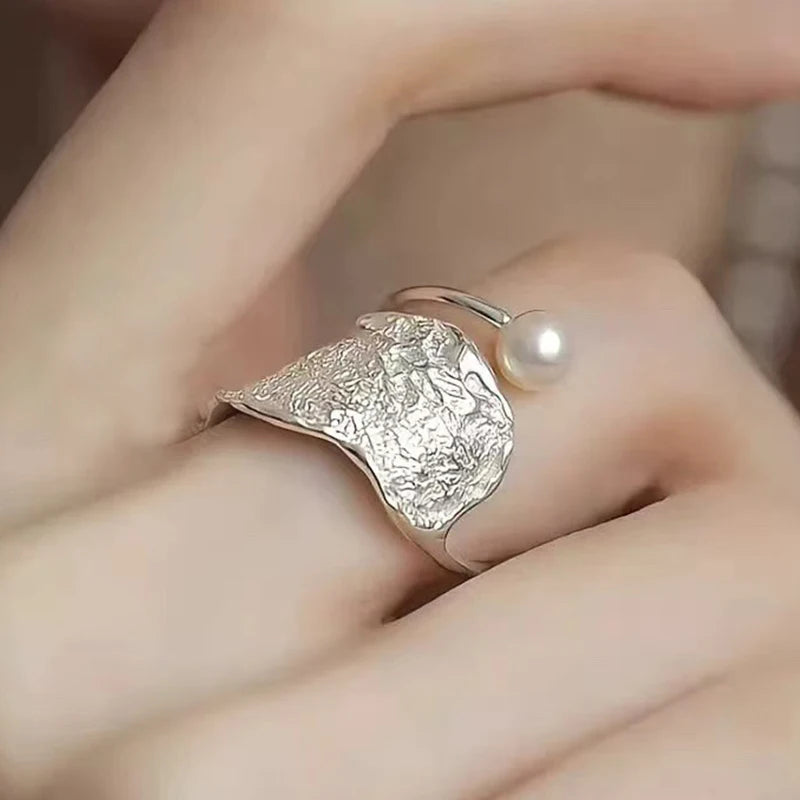 Irregular Shell Overlapping 925 Sterling Silver Ring