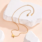 18K Gold Plated Petite Initial Heart Pendant Necklace