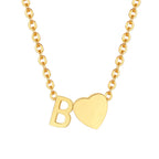 18K Gold Plated Petite Initial Heart Pendant Necklace