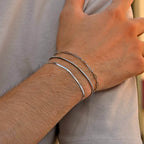 Nexus Stainless Steel Cuban and Rope Chain Bracelet Set