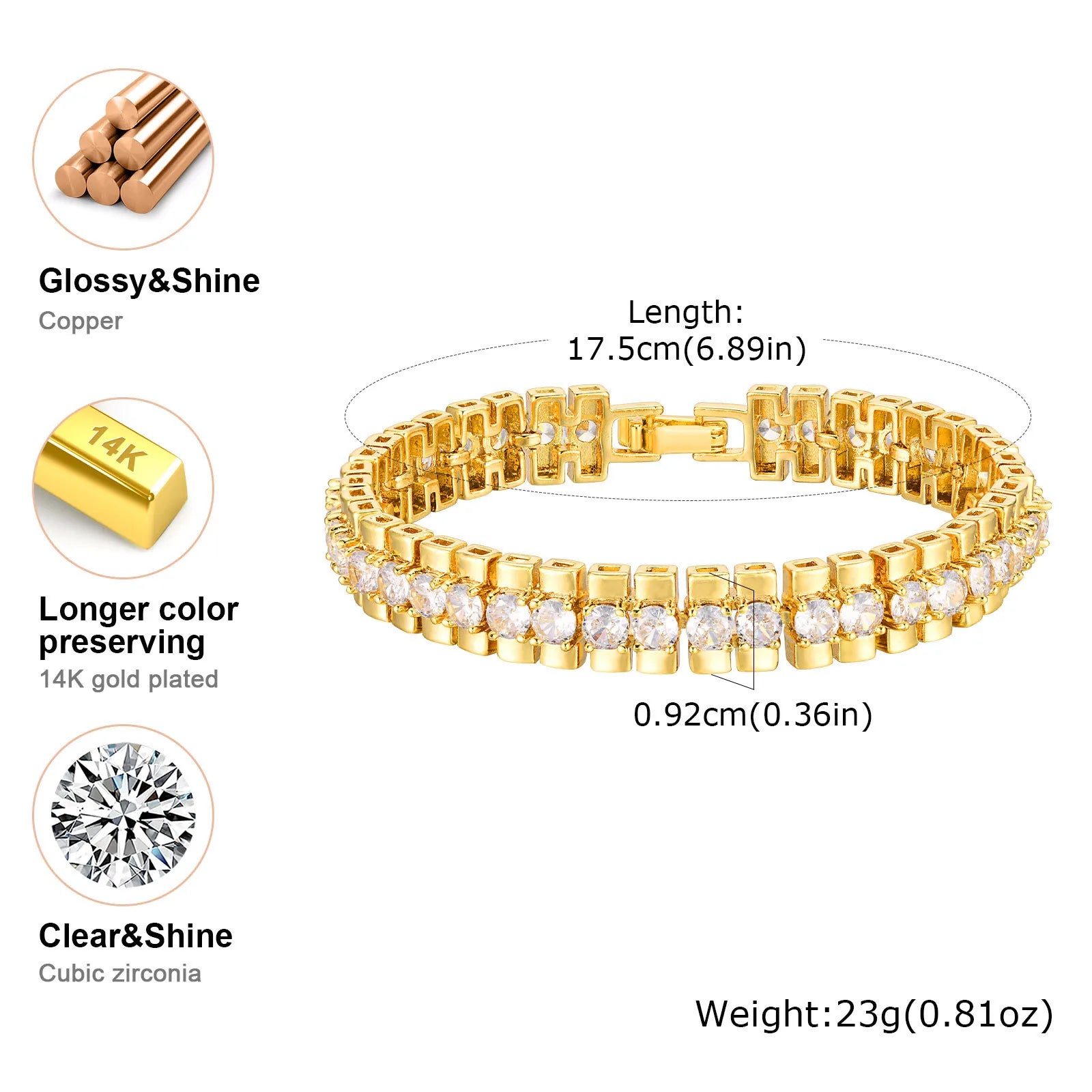 Dahlia 14K Gold Plated Paperclip & Watch Strap Bracelet