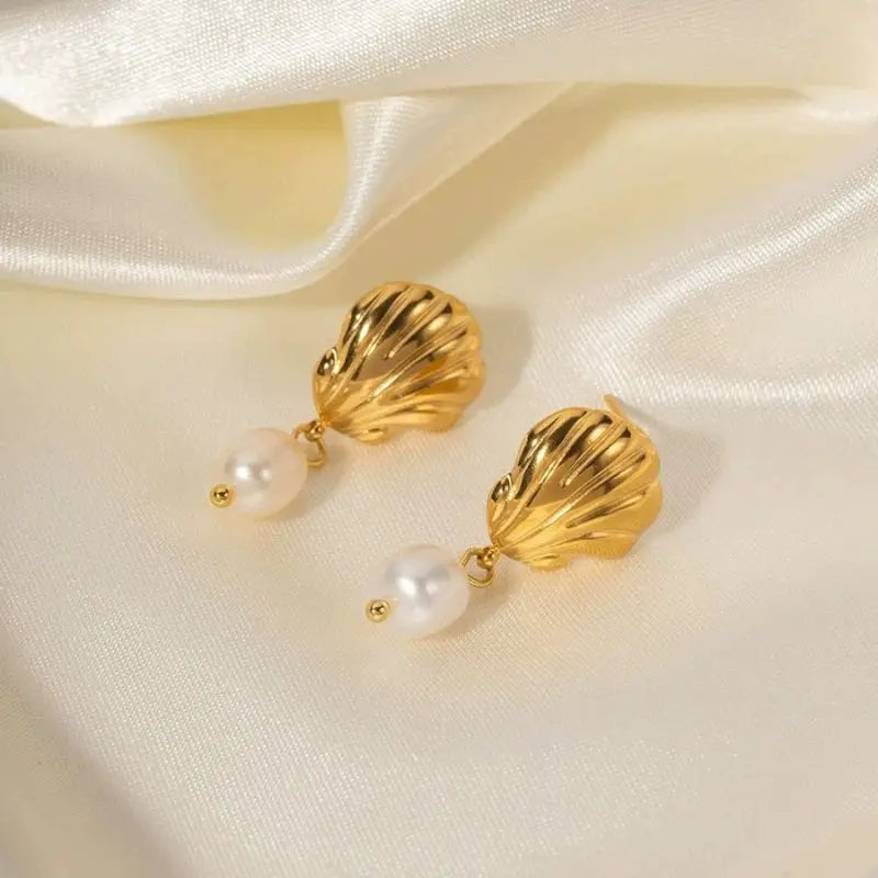 925 Silver Needle Pearl Huggie Hoop Earrings