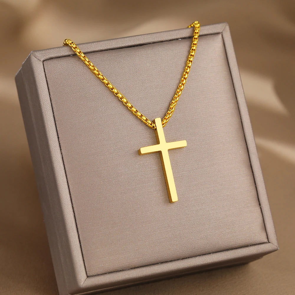 Stainless Steel Y2K Grunge Cross Pendant Necklace