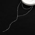 14K Gold Plated Stainless Steel Y-Shaped CZ Necklace