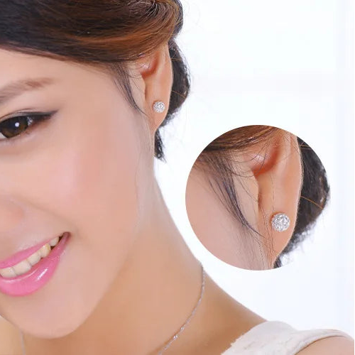Micro Crystal Disco Ball Stud Earrings