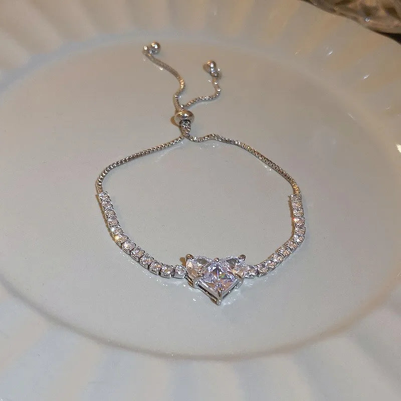 Soren Curved Wave Rhinestone Adjustable Bangle
