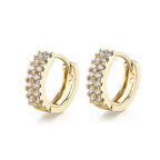 Crystal Charm Silver-Tone Stainless Steel Hoop Earrings