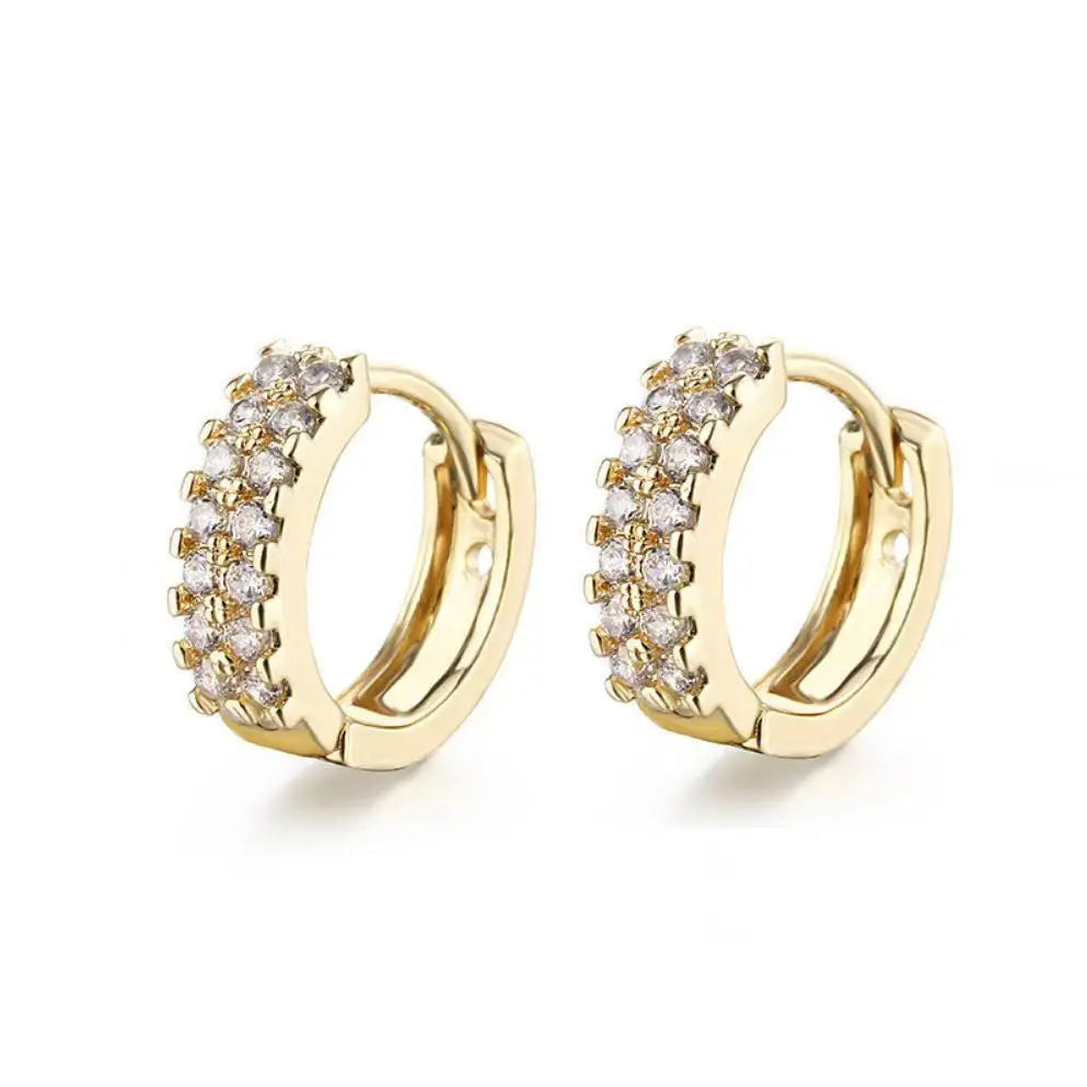 Crystal Charm Silver-Tone Stainless Steel Hoop Earrings