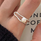 Irregular Shell Overlapping 925 Sterling Silver Ring
