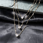 Radiant Zircon Multi-Layered Choker Pendant Necklace