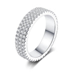 Sterling Silver AAAAA Micro Pave Eternity Band Ring