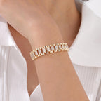 Dahlia 14K Gold Plated Paperclip & Watch Strap Bracelet