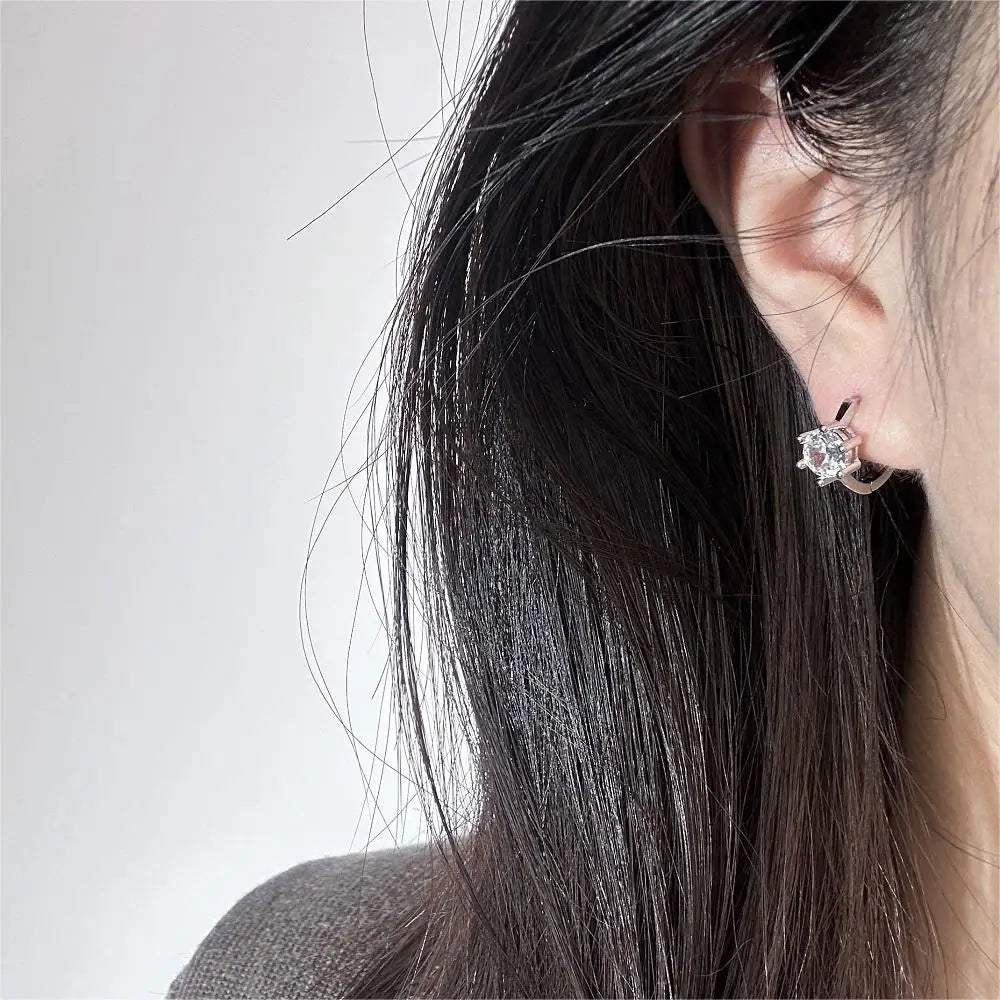 Classic Six-Claw AAA+ CZ Rose Gold Stud Earrings