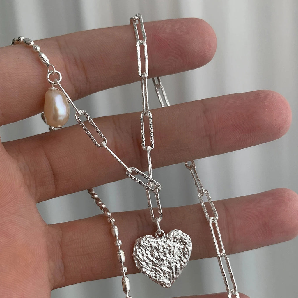 925 Sterling Silver Simple Pearl Pendant Necklace