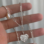 925 Sterling Silver Simple Pearl Pendant Necklace