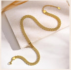 18K Gold Plated Chunky Mesh Choker Necklace