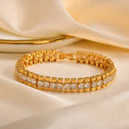 Dahlia 14K Gold Plated Paperclip & Watch Strap Bracelet