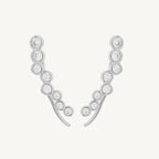 Zircon Curved Gold & Silver Filled Ear Climber Earrings