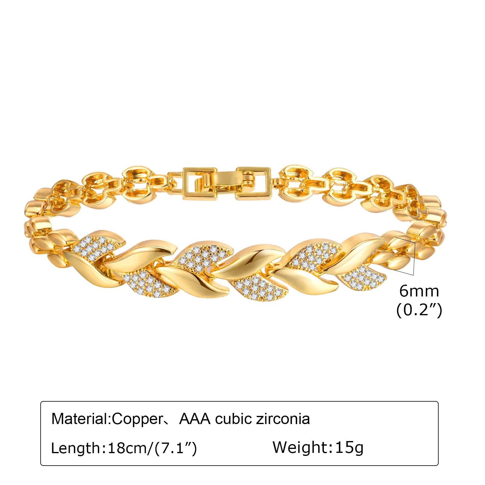 Dahlia 14K Gold Plated Paperclip & Watch Strap Bracelet