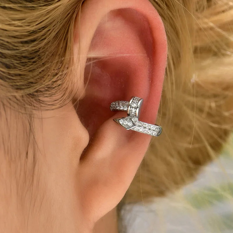 Geometric Zircon Non-Piercing Ear Cuff