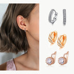 Classic Six-Claw AAA+ CZ Rose Gold Stud Earrings