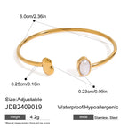 Astrid Oval Pearl and Open Heart Cuff Bangle