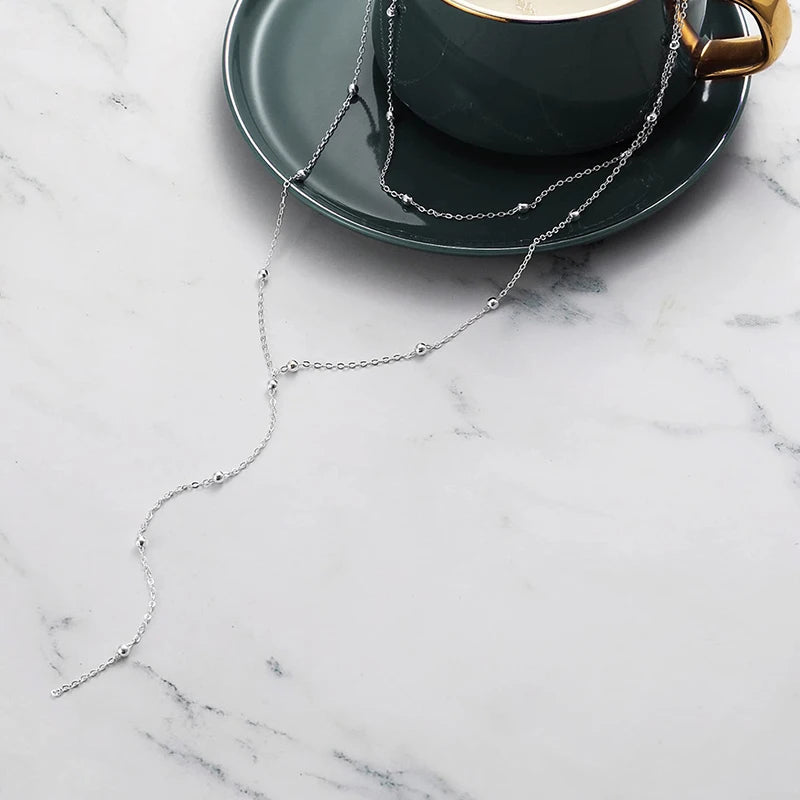 14K Gold Plated Stainless Steel Y-Shaped CZ Necklace