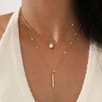 Radiant Zircon Multi-Layered Choker Pendant Necklace