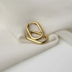 Geometric Gold-Tone U-Shape Hoop Earrings