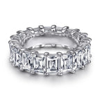 Eternity Emerald Cut Lab Zircon Silver-Tone Band Ring