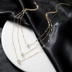 Radiant Zircon Multi-Layered Choker Pendant Necklace