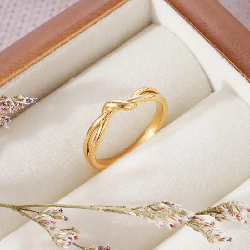 Astrid Stainless Steel Interlocking Knot Ring