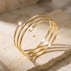 Minimalist Gold Spiral Geometric Upper Arm Cuff