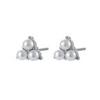 925 Silver Needle Pearl Huggie Hoop Earrings