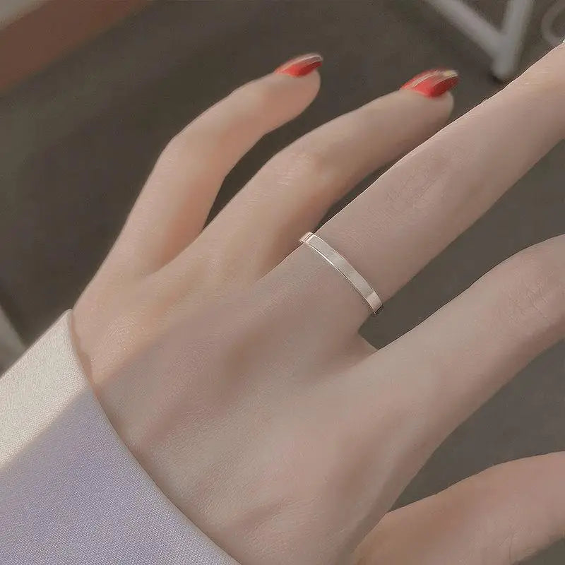 Minimalist Smooth Geometric 925 Sterling Silver Ring