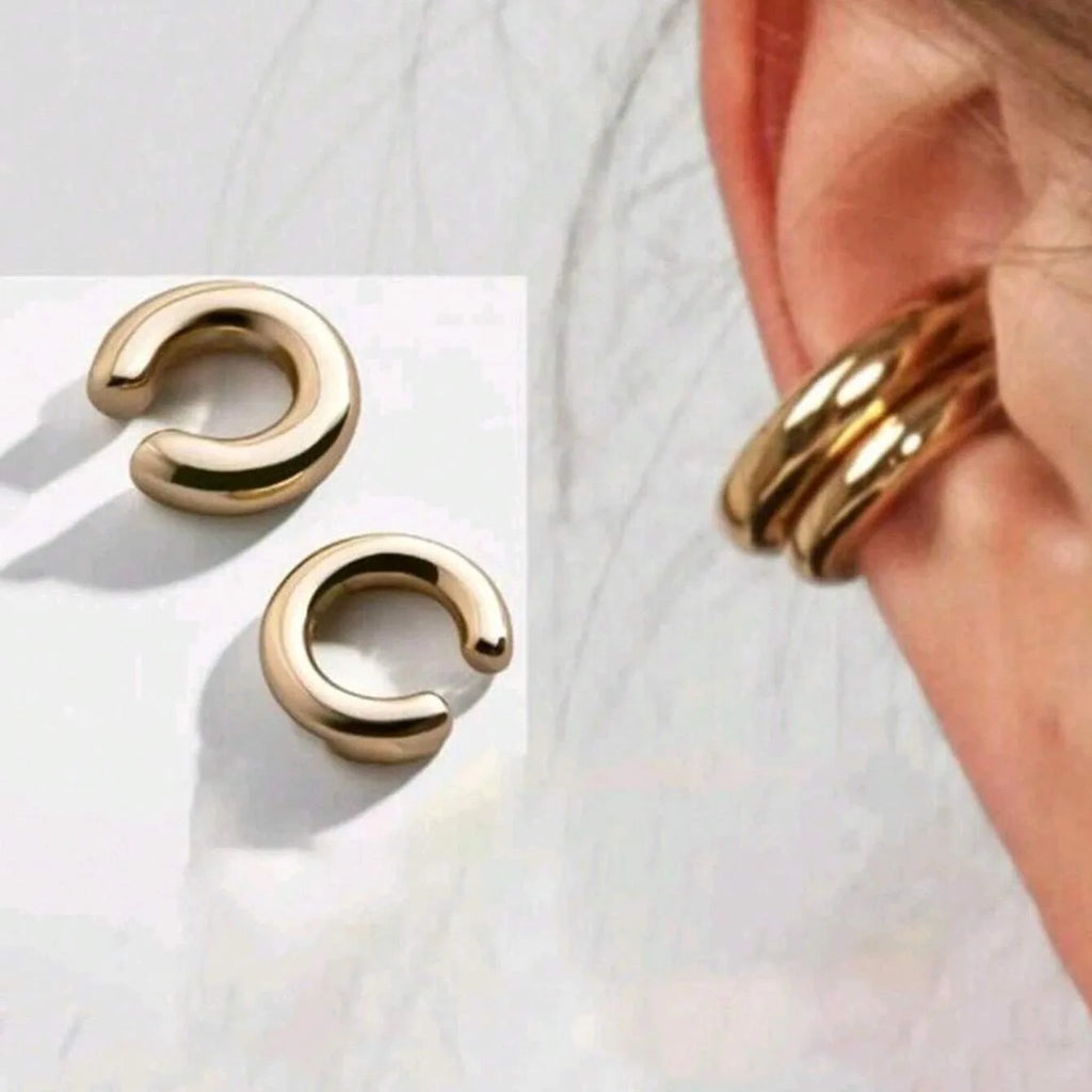 2-Piece Chunky Statement Non-Pierced Ear Cuff Set