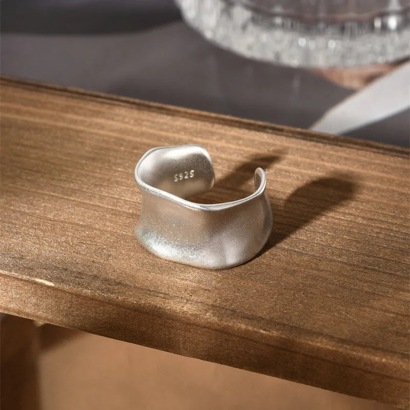 Irregular Shell Overlapping 925 Sterling Silver Ring