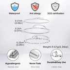Nexus Stainless Steel Cuban and Rope Chain Bracelet Set