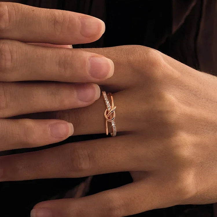 Chloe Gold-Plated Sterling Silver Double Knot Ring