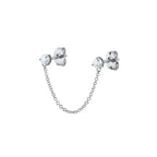 925 Silver Needle Pearl Huggie Hoop Earrings