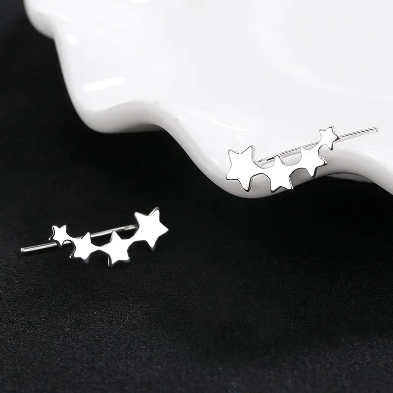 Hypoallergenic Star Sequence Ear Climber Earrings